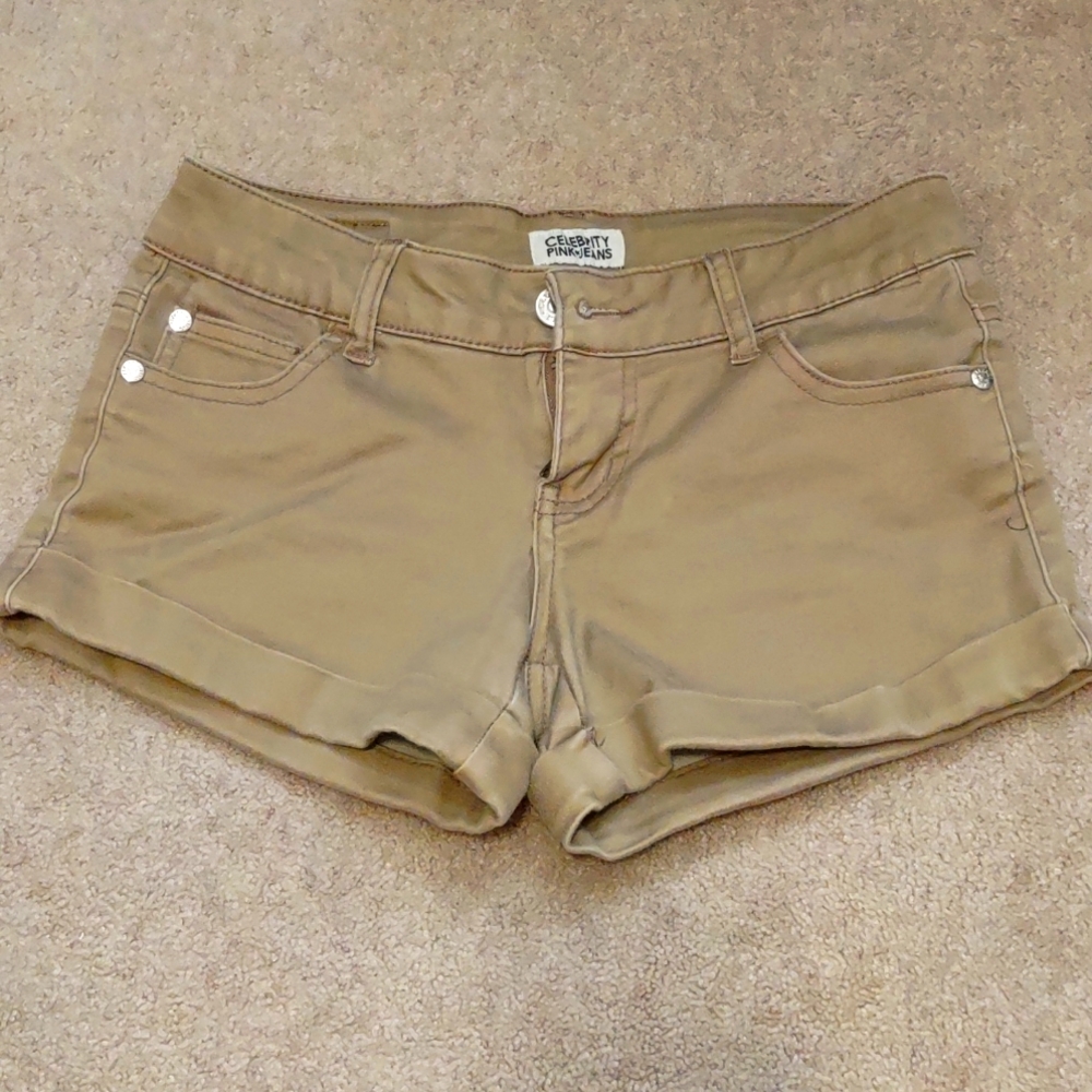 Celebrity pink jean khaki shorts